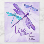 Violet, Étiquette de vin bleu, libellules Whimsica (Étiquettes simples)