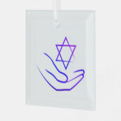Violet / Étoile bleue de David Ornement en verre (Avant gauche)