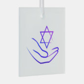 Violet / Étoile bleue de David Ornement en verre (Avant droite)