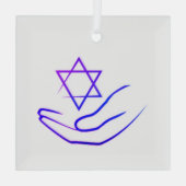 Violet / Étoile bleue de David Ornement en verre (Verso)