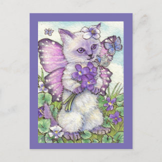 Violet Fairy Cute Siamese Kitten Briefkaart