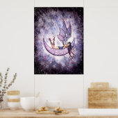 Violet Fairy on the Moon Poster par Molly Harrison (Cuisine)