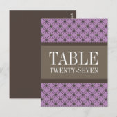 Violet Fancy Lattice Numéro de table Carte postale (Devant / Derrière)
