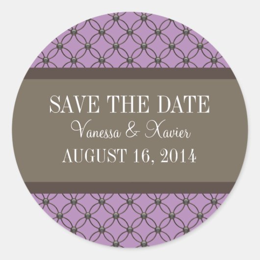 Violet Fancy treillis Enregistrer les stickers Dat (Devant)