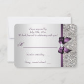 Violet Faux Bow Argent Paillettes Diamant RSVP (Dos)