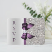 Violet Faux Bow Sequins Argent Diamant RSVP (Debout devant)