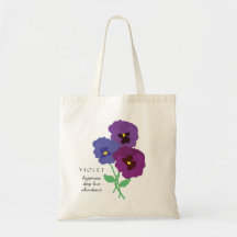 Violet February Birth Month Flower Bag