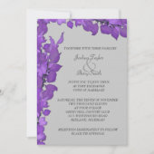 Violet Feuilles mariage invitations (Devant)