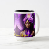 Violet Flame Angel Tweekleurige Koffiemok (Voorkant rechts)