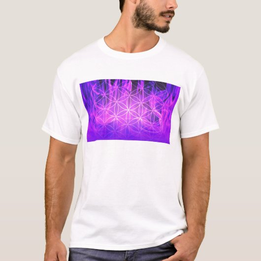 Violet Flame Flower of Life T-shirt (Voorkant)