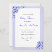 Violet Fleurs Bébé Fille Douche Invitation Catd (Devant)