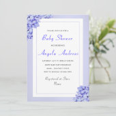 Violet Fleurs Bébé Fille Douche Invitation Catd (Debout devant)