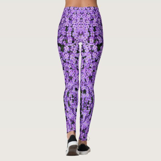 Violet Fleurs Leggings Violets (Dos)