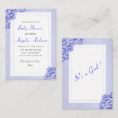 Violet Fleurs Violets Bébé Fille Douche Invitation (Devant / Derrière)