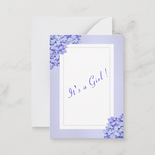 Violet Fleurs Violets Bébé Fille Douche Invitation (Dos)