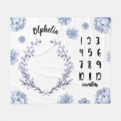 Violet Floral Baby Milestone Fleece Deken (Voorkant (Horizontaal))