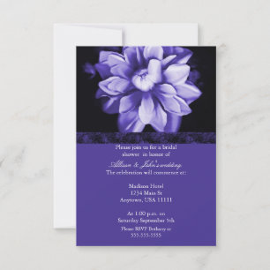 Violet Floral Bloom Bridal Shower Kaart