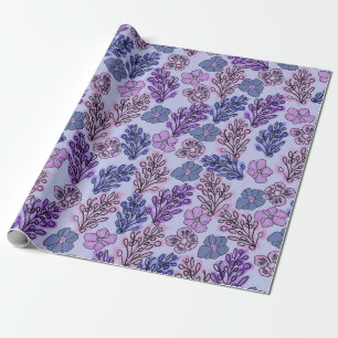 Violet Floral Cadeaupapier