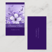 Violet Floral Carte de visite 2 (Devant / Derrière)