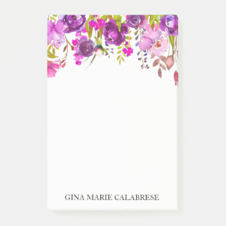 Violet Floral Draped Wreated Waterverf Notes