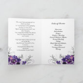 Violet Floral Flowers begrafenisprogramma Programma (Binnen)