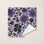 Violet Floral Pattern Bad Handdoek (Wasdoekje)