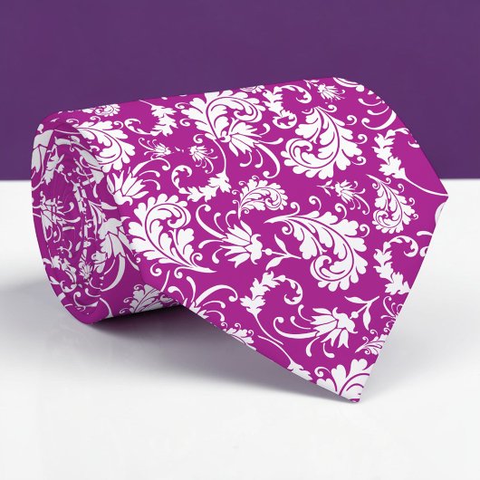 Violet Floral Pattern Custom Necktie Stropdas