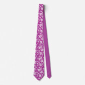 Violet Floral Pattern Custom Necktie Stropdas (Voorkant)