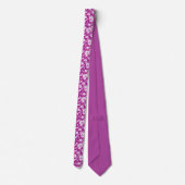Violet Floral Pattern Custom Necktie Stropdas (Achterkant)