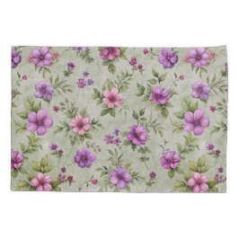 Violet Floral Pattern Kussensloop
