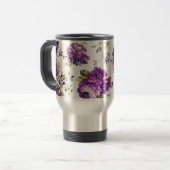 Violet Floral Pattern Reisbeker (Voorkant links)
