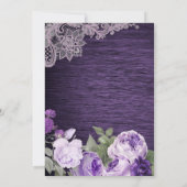 Violet Floral Rustique nuptiale Invitation à la do (Dos)