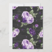 Violet Floral Rustique nuptiale Invitation à la do (Dos)