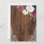 Violet Floral Rustique nuptiale Invitation à la do (Dos)