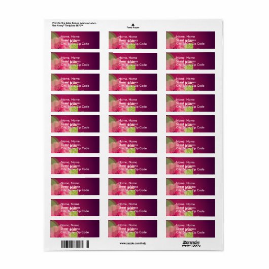 Violet Floral Weddenschap Label (Full Sheet)