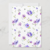 Violet Floral Wreath Wedding Kaart (Achterkant)