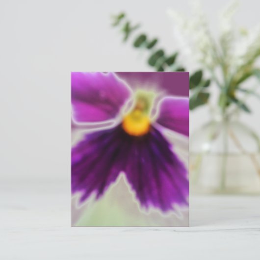 Violet Flower, Paars White Briefkaart (Staand voorkant)
