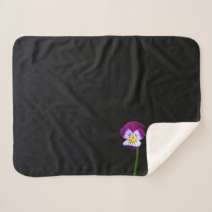 Violet Flower subcna Sherpa Deken