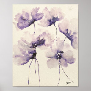 Violet Flowers Premium 8x10 Poster en toile brilla