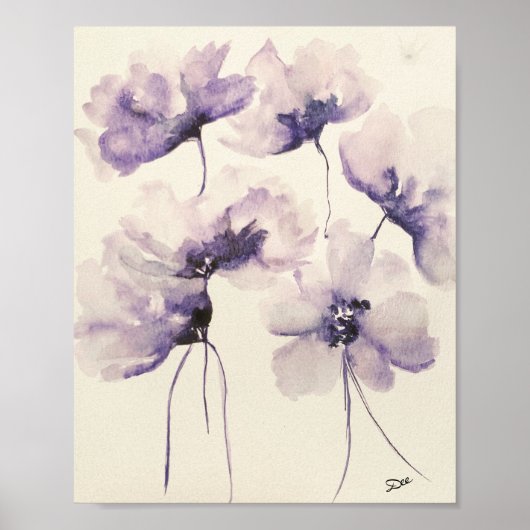 Violet Flowers Premium 8x10 Poster en toile brilla (Devant)