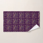 Violet foncé avec petit motif d'art abstrait varié (Serviette à main)