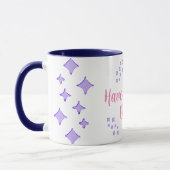 Violet Frosted Stars Motif Mug personnalisable (Gauche)