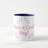 Violet Frosted Stars Pattern Mok  (Midden)