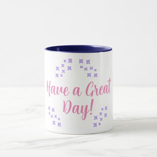 Violet Frosted Stars Pattern Mok  (Midden)