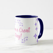 Violet Frosted Stars Pattern Mok  (Voorkant rechts)