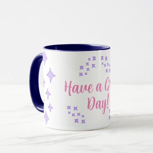 Violet Frosted Stars Pattern Mok  (Voorkant links)