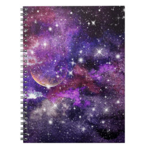 Violet Galaxy Melkweg met Planet Notitieboek