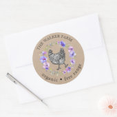 Violet Garden Boerderij Fresh Eggs Ronde Sticker (Envelop)