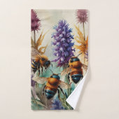 Violet Garden Buzz | Peinture aquarelle (Serviette à main)