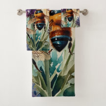 Violet Garden Buzz | Waterverf schilderij